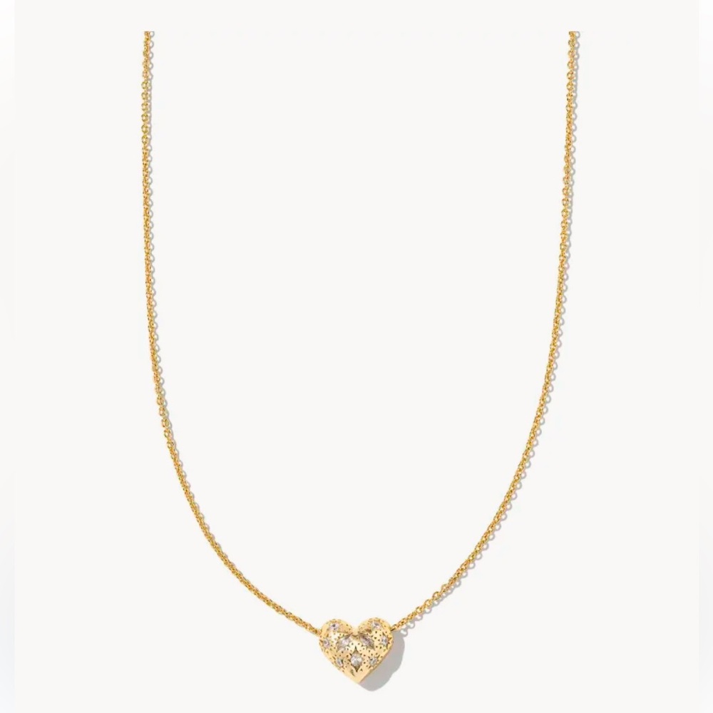 NWT Kendra Scott Holland Gold Hear Short Pendant Necklace
